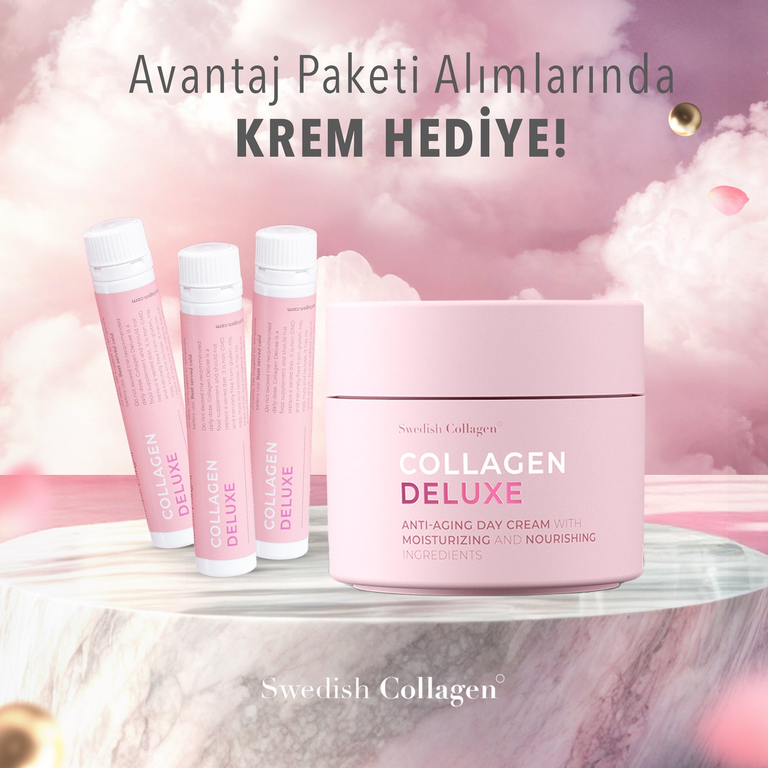 Swedish Collagen 3 Adet 20'li Shot 8 Haftalık Kullanım Avantaj Paketi